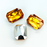 Plastic Point Back Foiled Stone - Cushion Octagon 18x13MM TOPAZ