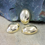 Plastic Flat Back Metalized Cabochon - Oval 18x13MM GOLD