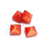 Fiber-Optic Cabochon - Pyramid Top 10x10MM CAT'S EYE ORANGE