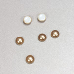 Glass Medium Dome Cabochon Pearl Spray Finish - Round 06MM LT BROWN