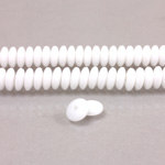 Czech Pressed Glass Bead - Smooth Rondelle 6MM WHITE