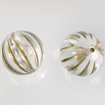 Plastic Engraved  Bead - Pumpkin Round 20MM GOLD on CRYSTAL