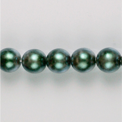 Czech Glass Pearl Bead - Round 10MM PATINA GREEN 84198