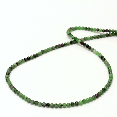 Gemstone Bead - Smooth Round 03MM ZOISITE RUBY