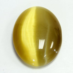 Fiber-Optic Cabochon - Oval 40x30MM CAT'S EYE LT BROWN