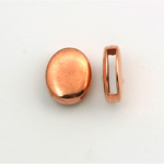 Metalized Plastic Bead - Oval Slide 16x12MM COPPER