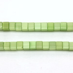 Fiber-Optic Synthetic Bead - Cat's Eye Cube Smooth 04x4MM CAT'S EYE LT GREEN