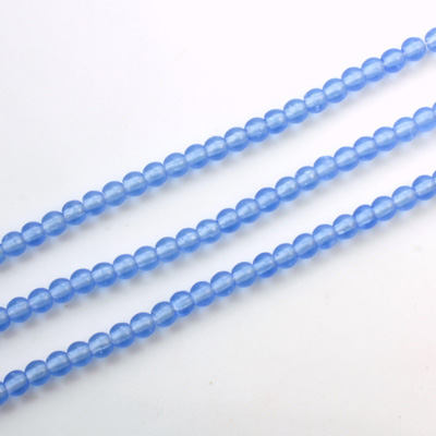 Czech Pressed Glass Bead - Smooth Round 03MM SAPPHIRE