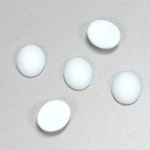 Plastic Flat Back Opaque Cabochon - Oval 12x10MM CHALKWHITE