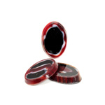 Glass Flat Top Lampwork Cabochon - Oval 18x13MM RED AGATE (03222)