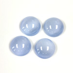 Glass Medium Dome Lampwork Cabochon - Round 13MM LIGHT BLUE MOONSTONE (00377)