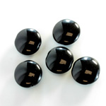 Czech Pressed Glass Bead - Lentil Round 15MM JET