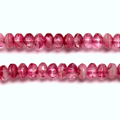 Czech Glass Fire Polish Bead - Rondelle Donut 05x3MM PORPHYR ROSE