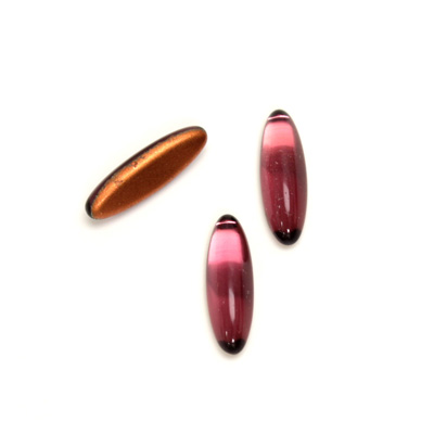 Glass Medium Dome Foiled Cabochon - Oval 16x5MM AMETHYST