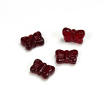 Czech Pressed Glass Engraved Bead - Butterfly 08MM RUBY