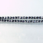 Czech Glass Pearl Faceted Fire Polish Bead - Round 03MM LILAC ON BLACK 72122