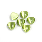 Fiber-Optic Cabochon - Heart 08MM CAT'S EYE OLIVE