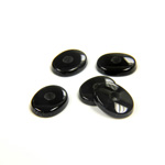 Gemstone Flat Back Single Bevel Buff Top Drilled Stone Oval 10x8MM BLACK ONYX