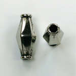 Metalized Plastic Faceted Bead - Bicone 23x9MM ANT SILVER