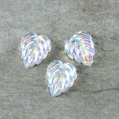 Preciosa Glass Flat Back Leaf 12MM CRYSTAL AB Foiled