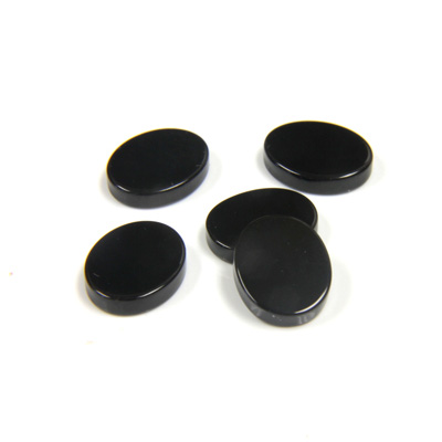 Gemstone Flat Back Flat Top Straight Side Stone - Oval 10x8MM BLACK ONYX