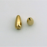 Metalized Plastic Smooth Bead - Pear 12x6MM GOLD