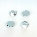 Plastic Flat Back Foiled Rose Cut Rhinestone - Round 11MM CRYSTAL