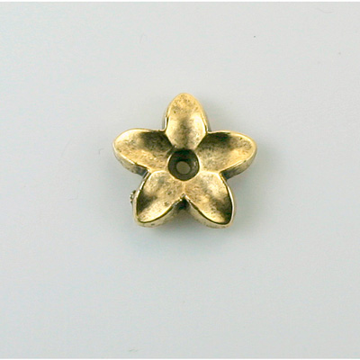 Plastic Flower with Center Hole Metalized - 16MM ANTIQUE GOLD