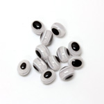 Plastic Eye Bead - Oval 10x8MM WHITE