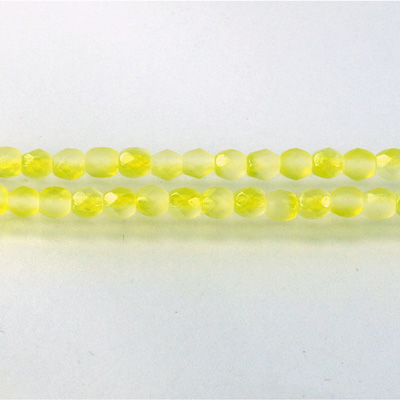 Czech Glass Fire Polish Bead - Round 04MM YELLOW 93980
