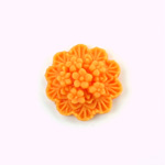 Plastic Carved Flower - Cluster 20MM Matte ORANGE