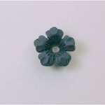 Plastic Flower with Center Hole - 14MM MATTE JET