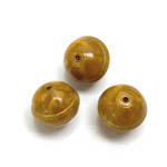 Plastic Engraved Bead -  Gold Tapestry Round 16MM AMBER