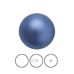 Preciosa 1/2 Drilled Crystal Nacre Pearl - Round 10MM BLUE