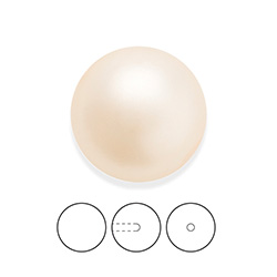 Preciosa 1/2 Drilled Crystal Nacre Pearl - Round 06MM CREAMROSE