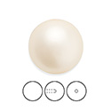 Preciosa 1/2 Drilled Crystal Nacre Pearl - Round 04MM CREME