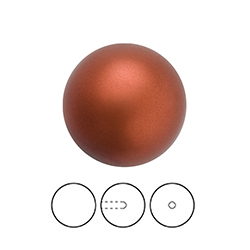 Preciosa 1/2 Drilled Crystal Nacre Pearl - Round 10MM DARK COPPER