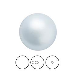Preciosa 1/2 Drilled Crystal Nacre Pearl - Round 10MM LT BLUE
