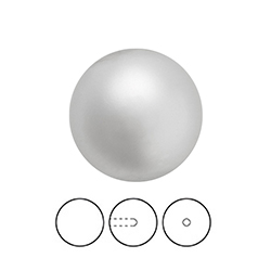 Preciosa 1/2 Drilled Crystal Nacre Pearl - Round 10MM LT GREY

