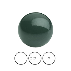 Preciosa 1/2 Drilled Crystal Nacre Pearl - Round 04MM MALACHITE
