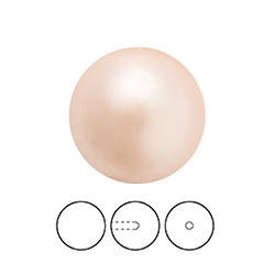Preciosa 1/2 Drilled Crystal Nacre Pearl - Round 04MM PEACH