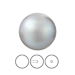 Preciosa 1/2 Drilled Crystal Nacre Pearl - Round 05MM PRLESCENT GREY
