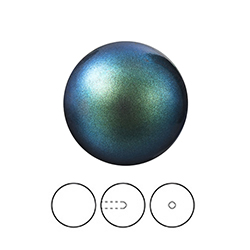 Preciosa 1/2 Drilled Crystal Nacre Pearl - Round 08MM PEARLESCENT PEACOCK GREEN