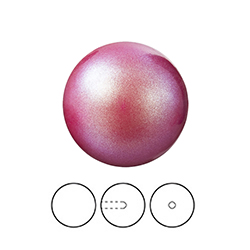 Preciosa 1/2 Drilled Crystal Nacre Pearl - Round 08MM PEARLESCENT RED
