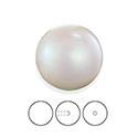 Preciosa 1/2 Drilled Crystal Nacre Pearl - Round 04MM PEARLESCENT WHITE