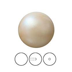 Preciosa 1/2 Drilled Crystal Nacre Pearl - Round 10MM PEARLESCENT YELLOW