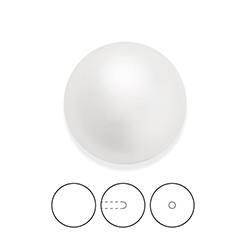 Preciosa 1/2 Drilled Crystal Nacre Pearl - Round 08MM WHITE