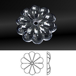 Asfour Crystal Rosette Round 1-Hole - 20MM CRYSTAL
