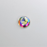 Glass Flat Back Rose Cut Fancy Foiled Stone - Round 09MM CRYSTAL AB