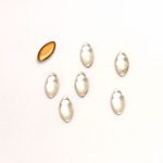 Glass Medium Dome Foiled Cabochon - Navette 08x4MM CRYSTAL